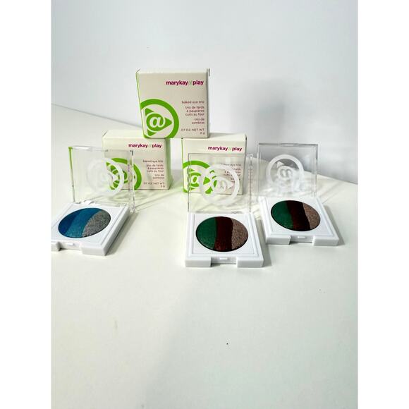 Set of 3  New Mary Kay at Play Baked Eye Trio One Ocean View Two Earth Bound .07 - Picture 2 of 5